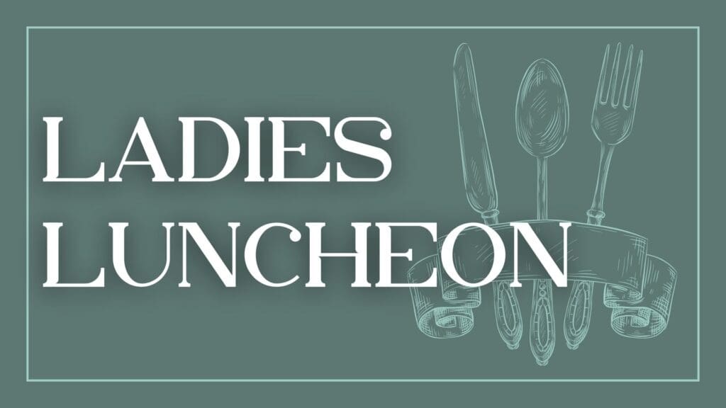 Ladies luncheon logo with spoons and a knife