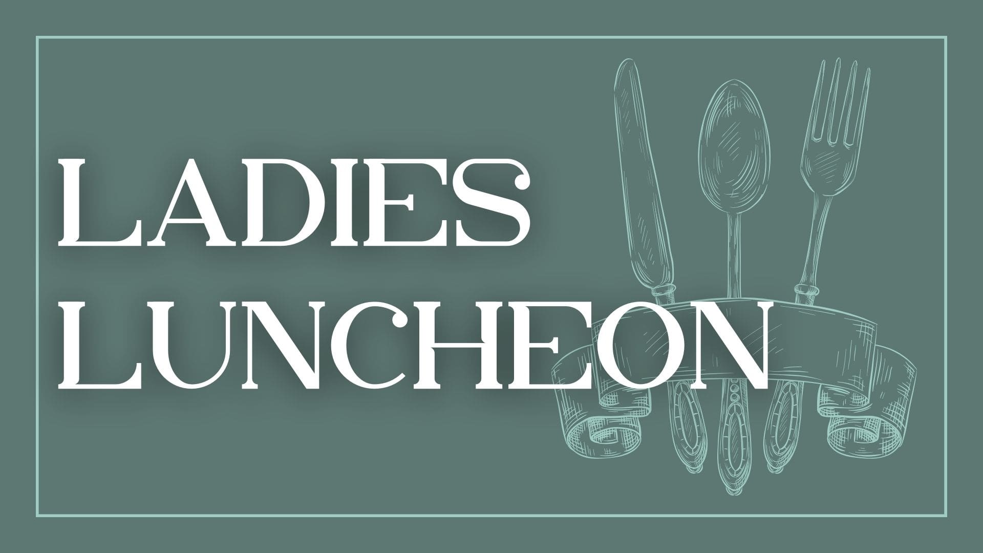 Ladies luncheon logo with spoons and a knife