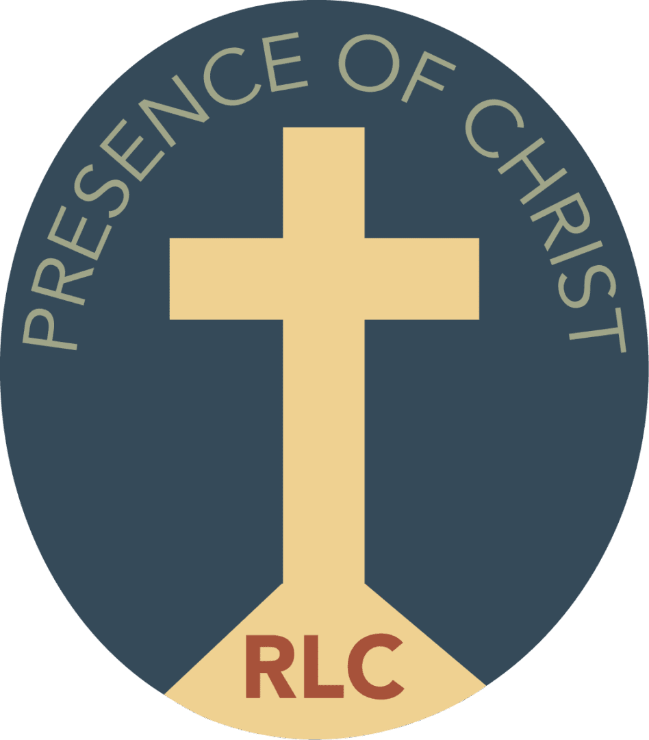 Oval emblem with beige cross and RLC